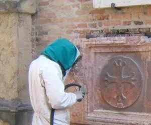 Cleaning of headstones, marble and natural stone